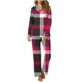 thumbnail image 1 of SCSAlgin Pajamas Set Long Sleeve Womens Button Down Sleepwear Two Piece Nightwear Soft Pj Lounge Sets, 1 of 4