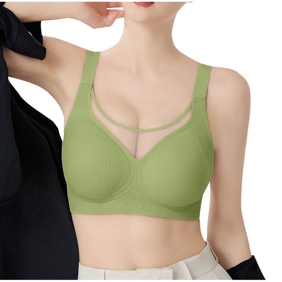 SCSAlgin Plus Size Bras for Women No Underwire Full Coverage Everyday Bras Comfortable Wireless Padded Bras