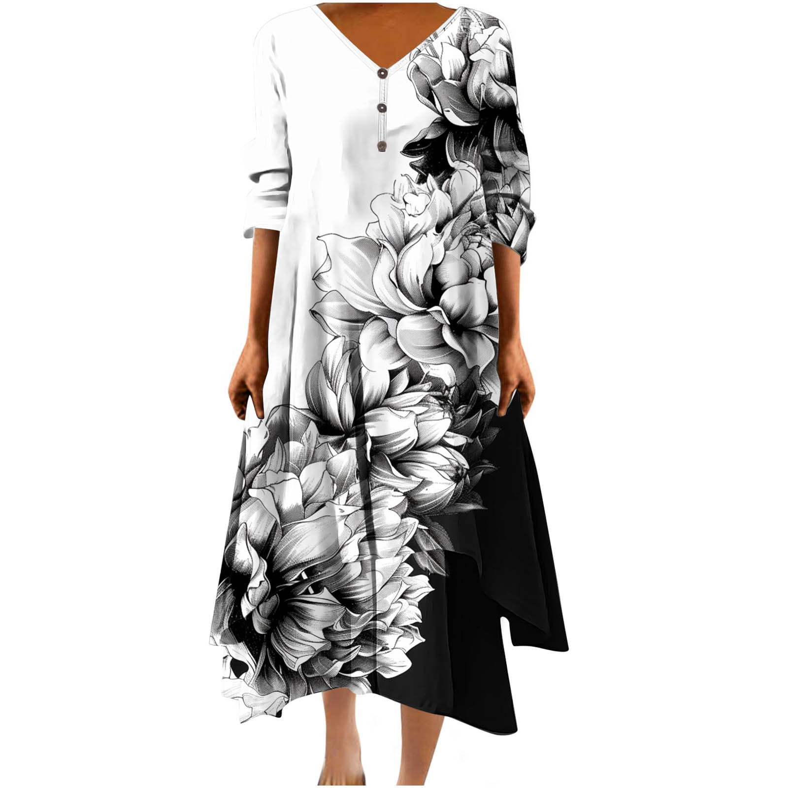 Plus Size Button Detailed With Waistbelt Midi Dress