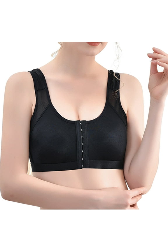 Post Surgery Bra Surgical Bra Compression Sports Bra Front Closure Bras for Women Close Breast Augmentation Bra Wireless