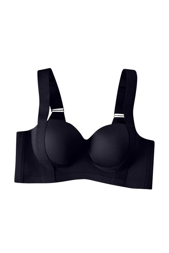 Push Up Bras for Women Support Padded Balconette Wide Band Underwire Back Smoothing T-Shirt Bra