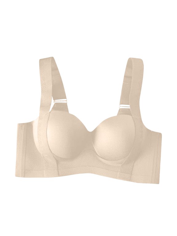 Push Up Bras for Women Support Padded Balconette Wide Band Underwire Back Smoothing T-Shirt Bra