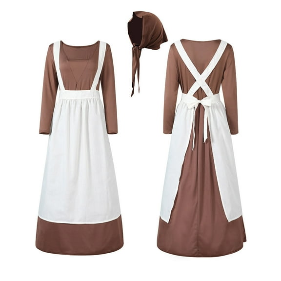SCSAlgin Renaissance Costume Women Maiden Ren Faire Peasant Dress French Victorian Dress Colonial Costume 1700s Maid Outfit