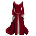 thumbnail image 1 of SCSAlgin Renaissance Dresses for Women Costume Fairy Renaissance Dress Ball Gown Medieval Irish Peasant Dress, 1 of 2
