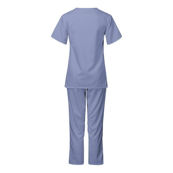 SCSAlgin Scrubs for Women Scrub Set - V-Neck Top and Straight Leg Pant, 5 Pockets, Easy Care