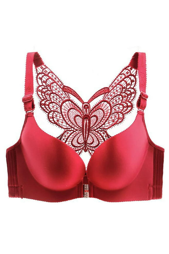 Seamless Bras for Women Back Butterfly Lace Bra Push-Up Bralettes No-Underwire Bra Comfortable T-Shirt Bralette