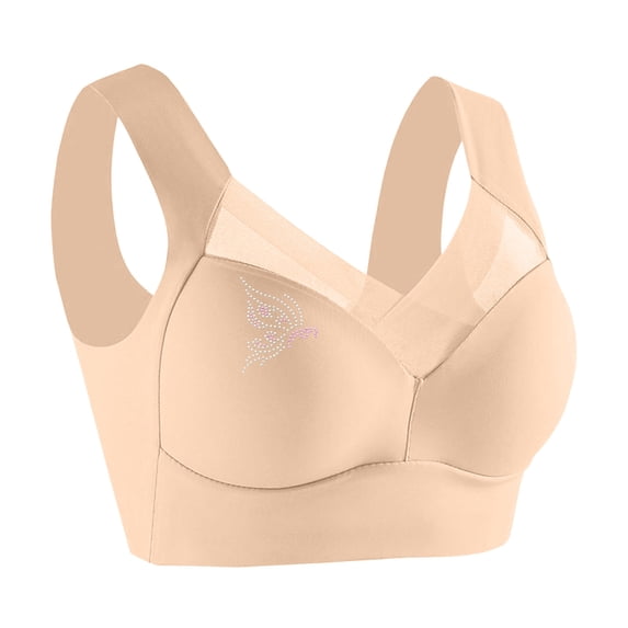 SCSAlgin Seamless Bras for Women, Wireless Supportive Bra Comfortable No Underwire Full Coverage Push Up Bra