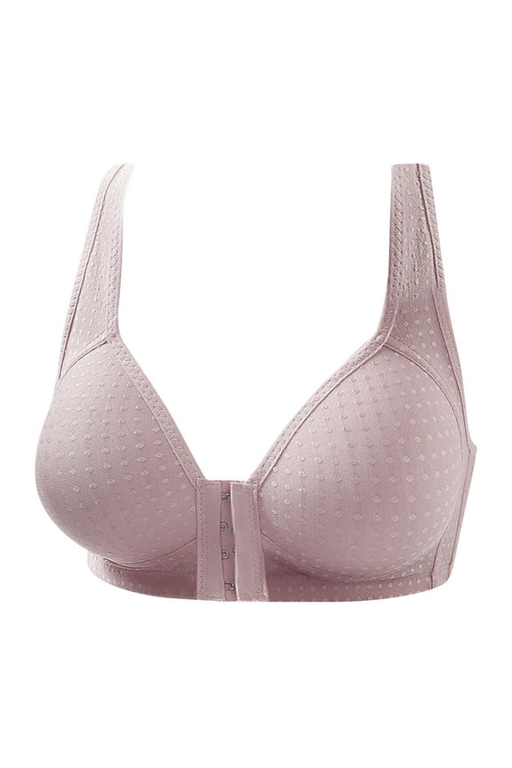 Seamless Wirefree Front Closure Bra Mesh Light Lined Full Coverage Everyday Bralet with Straps Full Figure Wireless Lif