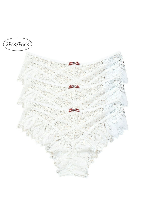 Sexy Cheeky Panties for Women Lace Criss Cross Bikini Underwear High Elastic Force Soft Panties 3Pack