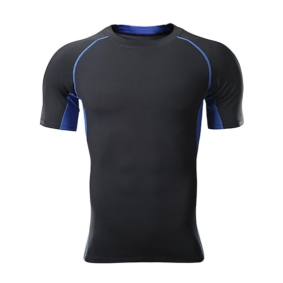 SCSAlgin Short Sleeve Compression Shirt Men Athletic Gym Cool Dry Base Layer Workout Tops Slim Fit Undershirts T-Shirt