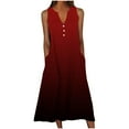 thumbnail image 1 of SCSAlgin Summer Dresses for Women 2026 Sleeveless V Neck Casual Midi Tank Dress Beach Vacation Sundresses with Pockets, 1 of 4
