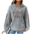 thumbnail image 1 of SCSAlgin Sweatshirts For Women Cute Football Graphic Waffle Casual Drawstring Hoodies Loose Long Sleeve Pullover With Pocket, 1 of 2