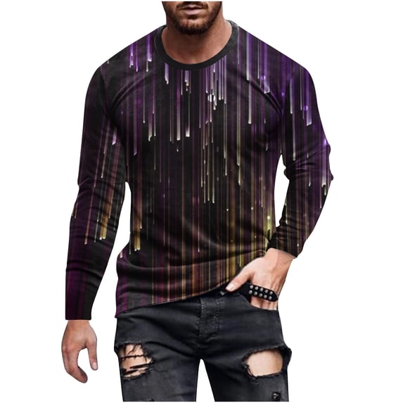 SCSAlgin T-Shirts for Men Long Sleeve Funny 3D Graphic Tee Tops Plus Size Grim Reaper Skeleton Gothic Horror T-Shirt