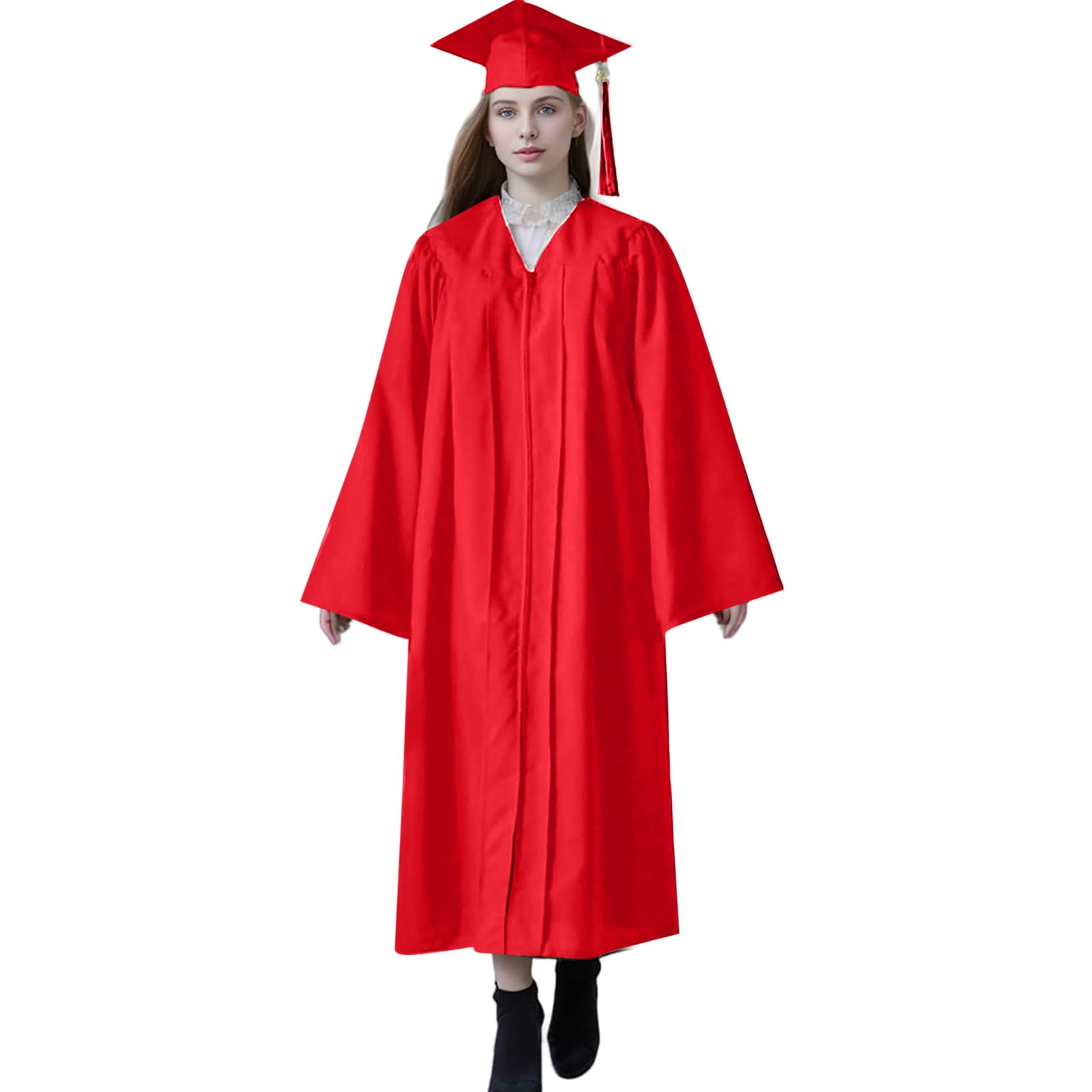MyGradDay Unisex Graduation Gown, Cap & Tassel Set – Matte Finish, 2025 Year Charm, Black, Sizes Based On Height & Chest