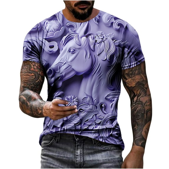 SCSAlgin Vintage Horse Shirt Men Horseback Riding Horse Lover Summer Leisure T-Shirt