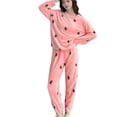 thumbnail image 1 of SCSAlgin Winter Flannel Pajama Sets for Women Cute Printed Long Sleeve Nightwear Top and Pant Loungewear Soft Sleepwears, 1 of 2