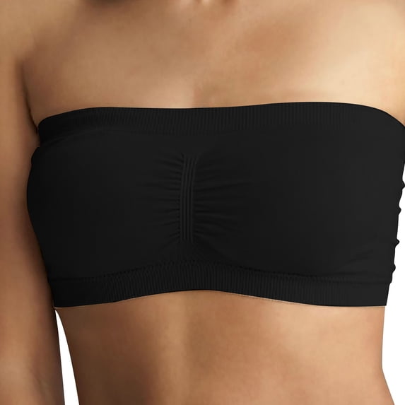 SCSAlgin Wireless Strapless Bra, Bandeau Bra, Small to Plus Size Strapless Bras for Women, Tube Top