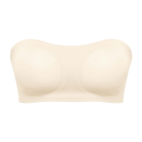 SCSAlgin Women Bandeau Bra Padded Strapless Bralette Bra Seamless Bandeau Tube Top
