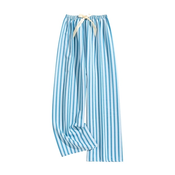 SCSAlgin Women Drawstring Striped Pants Loose Wide Leg Trousers Casual Pants Comfy Lounge Pants