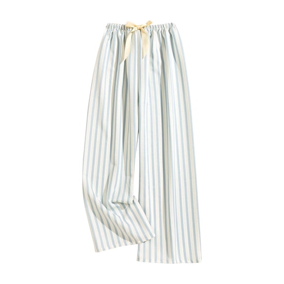 SCSAlgin Women Drawstring Striped Pants Loose Wide Leg Trousers Casual Pants Comfy Lounge Pants