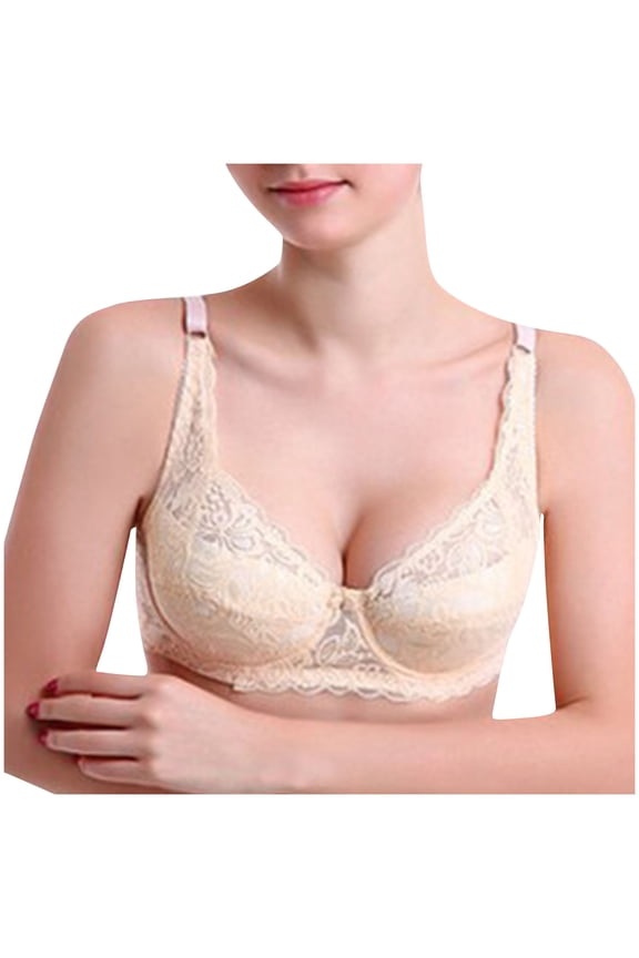 Women Full Cup Bras Breathable Comfort Floral Lace Full Coverage Bras Non Padded Underwired Bra