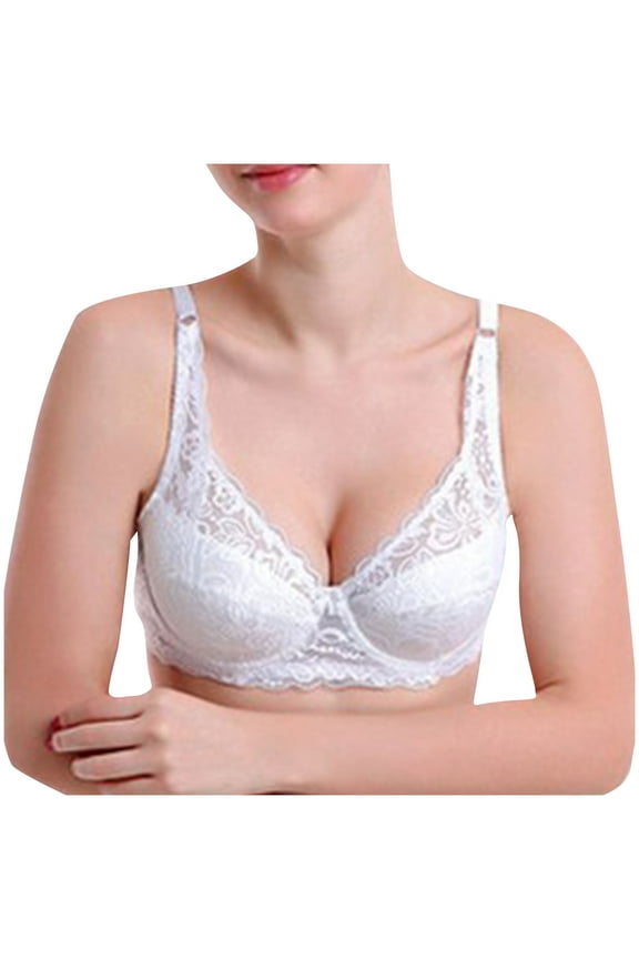Women Full Cup Bras Breathable Comfort Floral Lace Full Coverage Bras Non Padded Underwired Bra