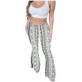 thumbnail image 1 of SCSAlgin Women High Waisted Boho Flare Palazzo Pants Stretch Wide Leg Bell Bottom Yoga Leggings, 1 of 5
