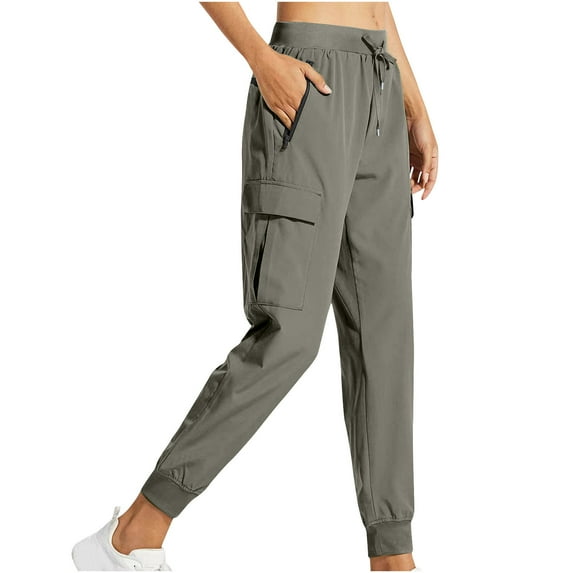 SCSAlgin Women's Cargo Joggers Lightweight Quick Dry Hiking Pants Athletic Workout Lounge Casual Outdoor