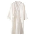 thumbnail image 1 of SCSAlgin Women's Cotton Robe Summer Lightweight Long Knit Casual Loungewear with Belt Soft Bathrobe for Spa & Beach, 1 of 2