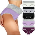 thumbnail image 1 of SCSAlgin Women's Cotton Underwear High Waisted Plus Size Soft Panties Full Coverage Tummy Control Ladies Briefs, 1 of 7