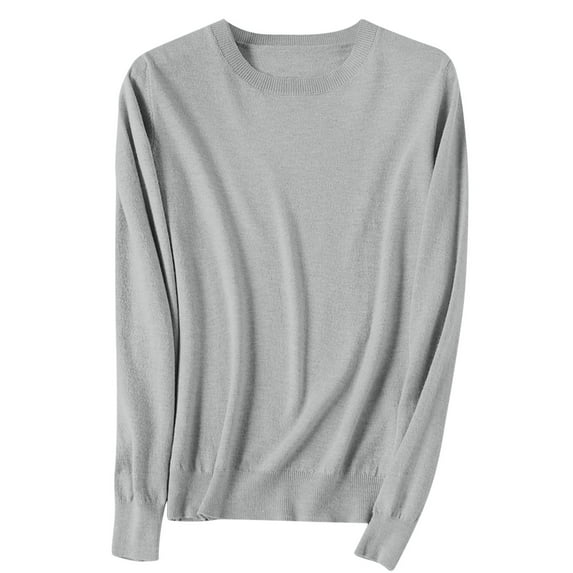 SCSAlgin Women's Cotton Wool Base Layer Shirts Tops Casual Crewneck Long Sleeve Sweaters Travel Hiking Pullover Sweater