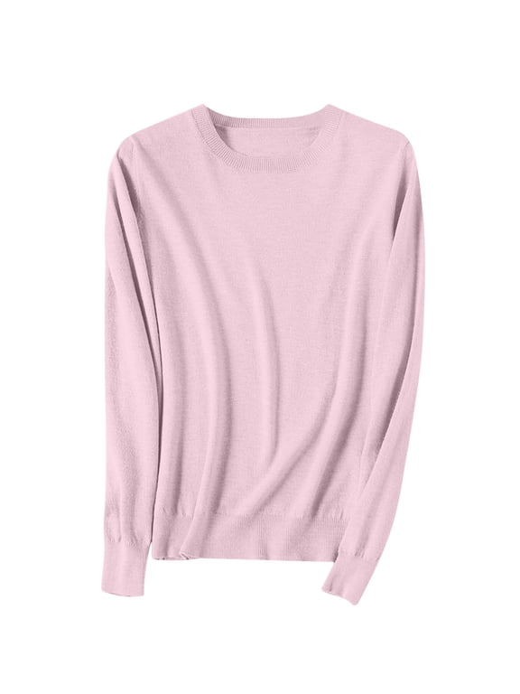 Women's Cotton Wool Base Layer Shirts Tops Casual Crewneck Long Sleeve Sweaters Travel Hiking Pullover Sweater