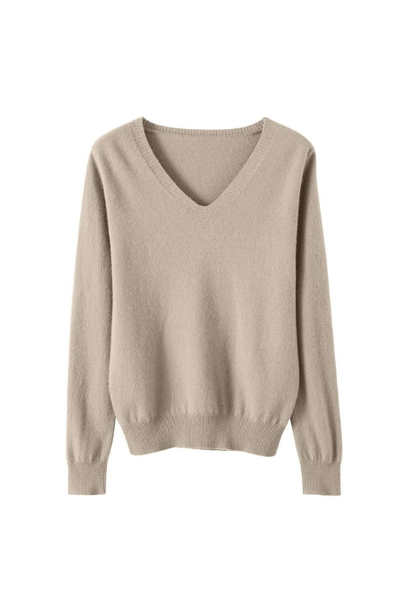 Women's Cotton Wool Base Layer Shirts Tops Casual Crewneck Long Sleeve Sweaters Travel Hiking Pullover Sweater