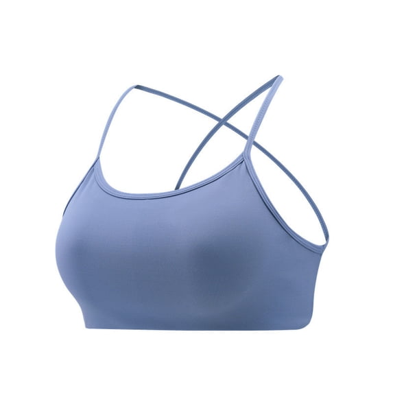 SCSAlgin Women's Cross Back Sports Bra Padded Strappy Medium Support Yoga Bra for Workout Fitness