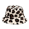 thumbnail image 1 of SCSAlgin Women's Fashion Leopard Print Basin Hat Woolen Cloth Fisherman Hat Sun Hat, 1 of 7