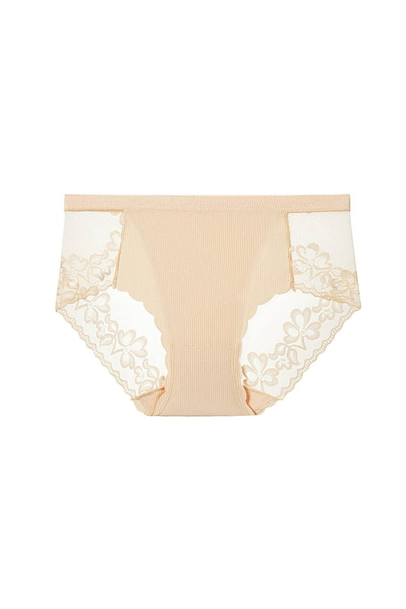 Women's Floral Lace Sheer Briefs High Waist Panties Sexy Seamless Underwear