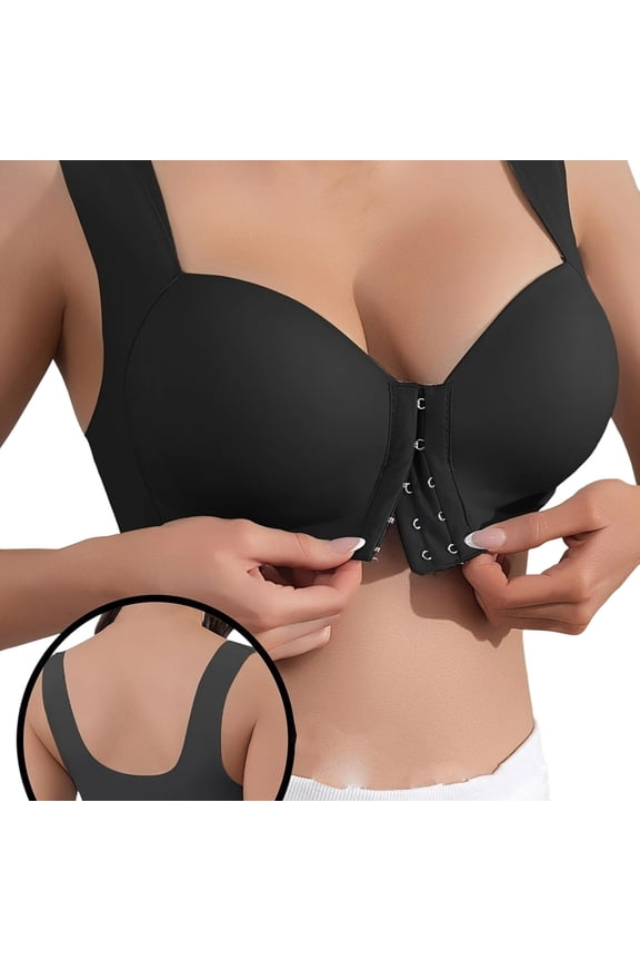 Women's Front Clasp Closure Bras No Underwire Push Up Bralettes Comfort Wireless Full Coverage Bra