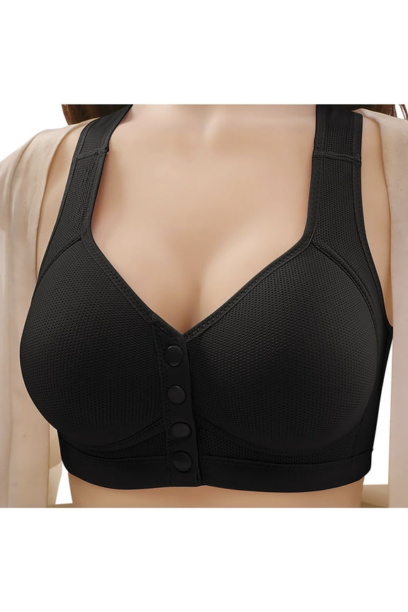 Women's Front Closure Seamless Lightly Padded Bra Underwire T-Shirt Plunge Bras