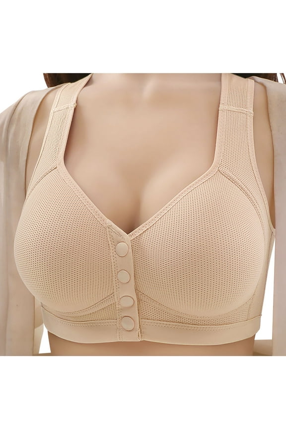 Women's Front Closure Seamless Lightly Padded Bra Underwire T-Shirt Plunge Bras