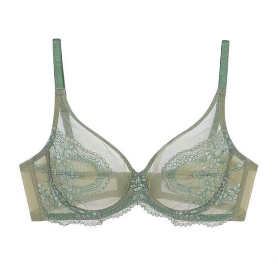 SCSAlgin Women's Lace Balconette Bra Underwire Non-Padded Soft Cup Comfort Everyday Bras