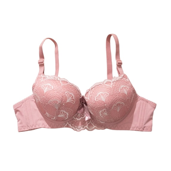 SCSAlgin Women's Lace Balconette Bra Underwire Non-Padded Soft Cup Comfort Everyday Bras