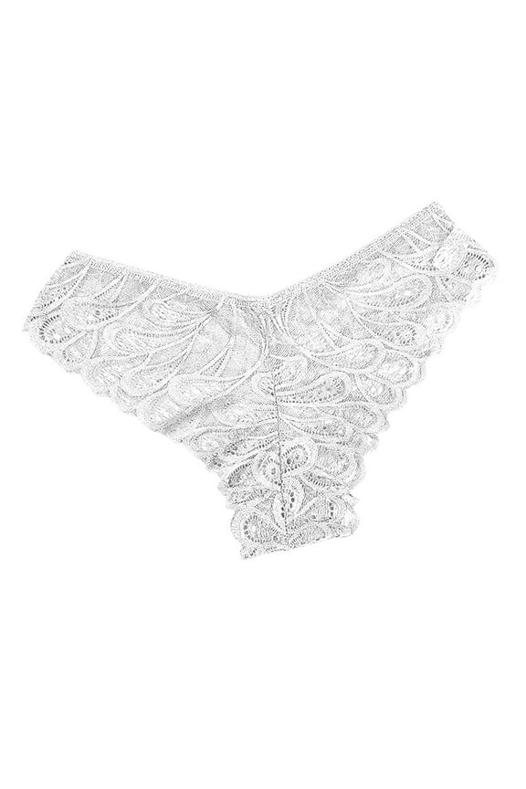 Women's Lace Bow Thongs T Back Low Waist Breathable Panties Sexy Seamless V-Shape Design Floral Lace tangas