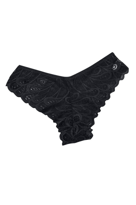 Women's Lace Bow Thongs T Back Low Waist Breathable Panties Sexy Seamless V-Shape Design Floral Lace tangas