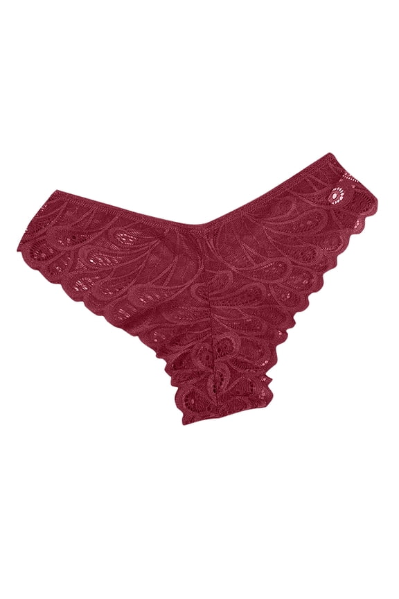 Women's Lace Bow Thongs T Back Low Waist Breathable Panties Sexy Seamless V-Shape Design Floral Lace tangas