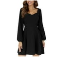 thumbnail image 1 of SCSAlgin Women's Long Sleeve Skater Dress for Women 2024 Square Neck Fall Dresses for Weeding Guest Christmas Party Dresses, 1 of 7