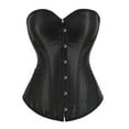 thumbnail image 1 of SCSAlgin Women's Satin Corsets Top Lace Up Boned Overbust Corset bustier Lingerie Body Shaper Bustier, 1 of 2