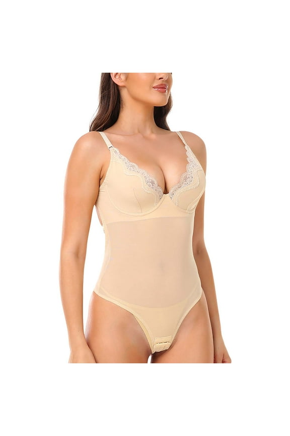 Women's Shapewear Tummy Control Bodysuit, Built-In Underwire Bra, Ultra Firm Control Shapewear