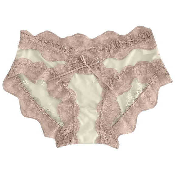 SCSAlgin Women's Silk Satin Panties Lace Brief Sexy Undies Breathable Underpants