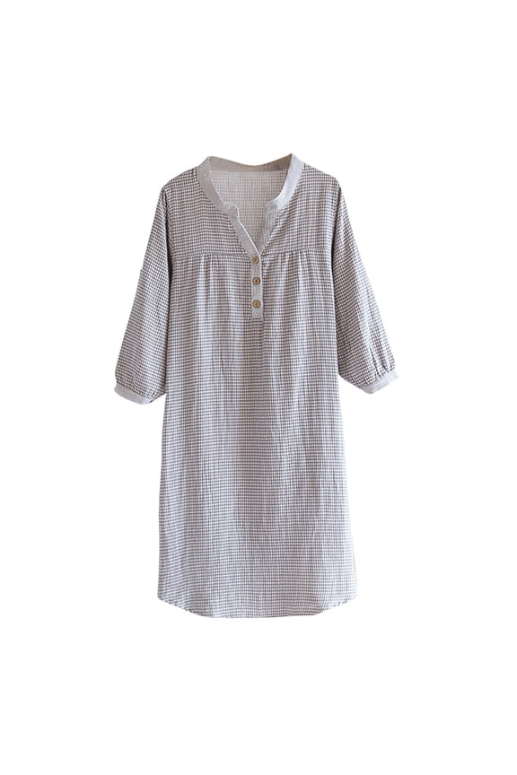 Women's Soft Seersucker Robe Cotton Snap Front Duster Housecoat