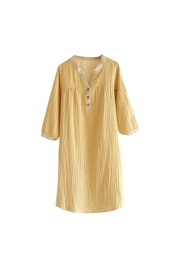 Women's Soft Seersucker Robe Cotton Snap Front Duster Housecoat